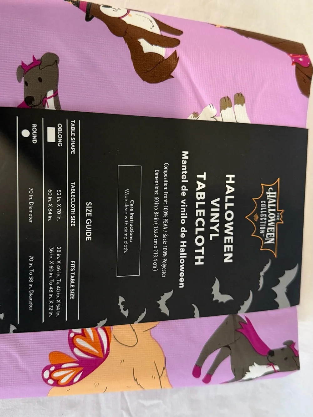 Halloween Vinyl Tablecloth - Lavender